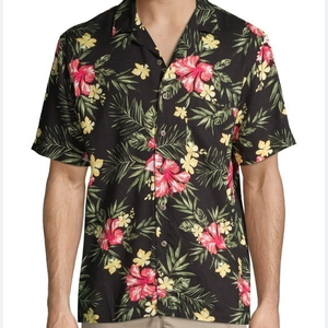 New George men's XL (46-48) short sleeved collared button‎ down shirt tropical